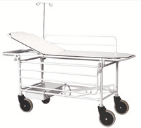 Stretcher Trolley SS With SS Drop Down Side railings